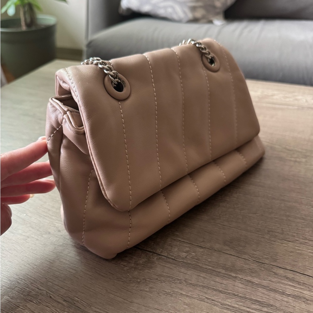 Melie Bianco Tan Shoulder Bag with Chain Strap